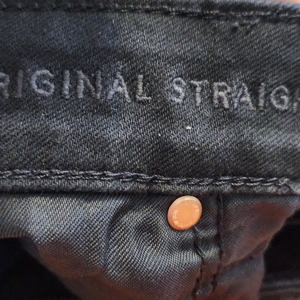 Men's NWT Black American Eagle Airflex Original Straight Jeans. Size 36x30 - Picture 9 of 10